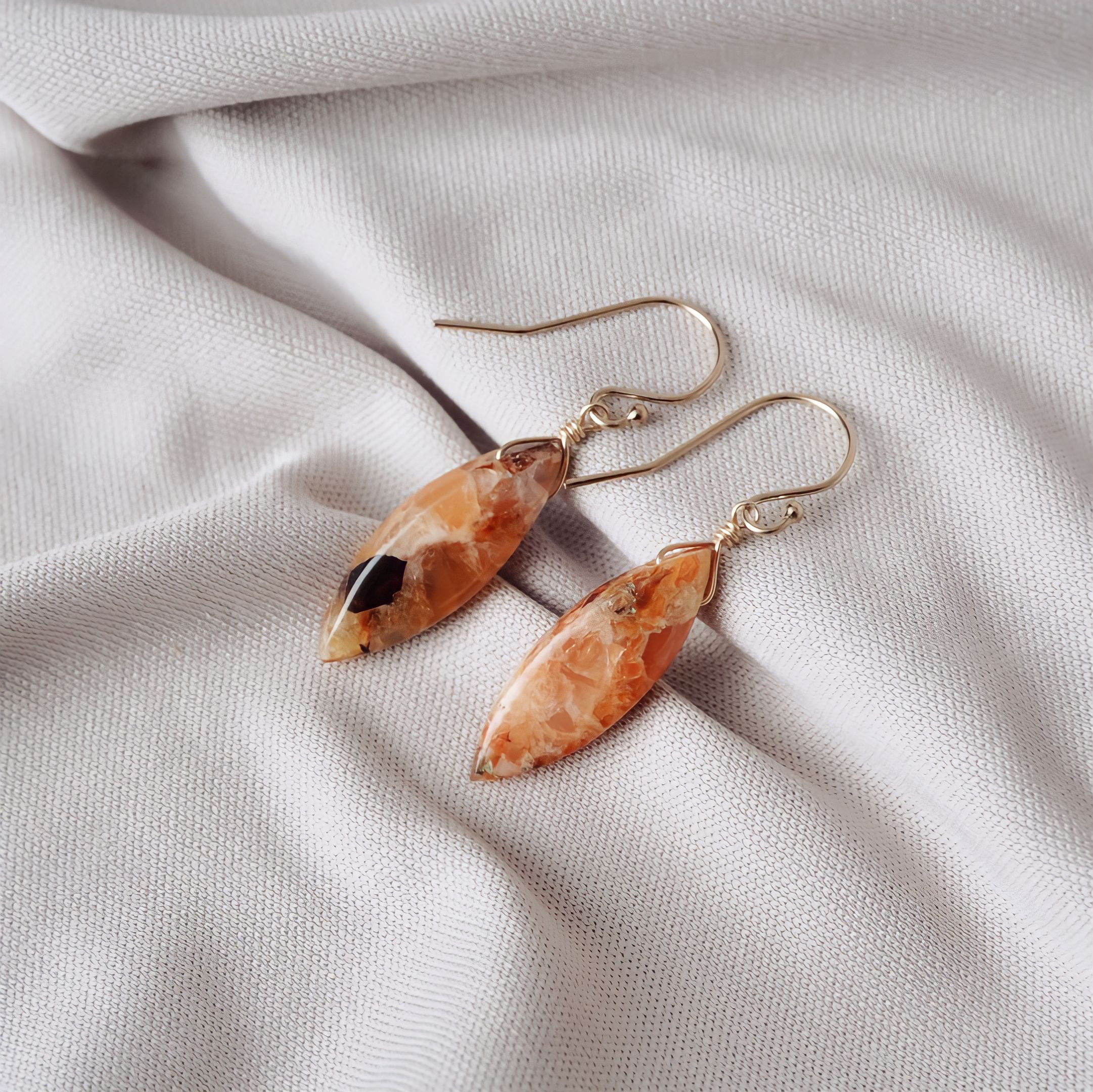 Carnelian garnet⭐︎14kgfピアス