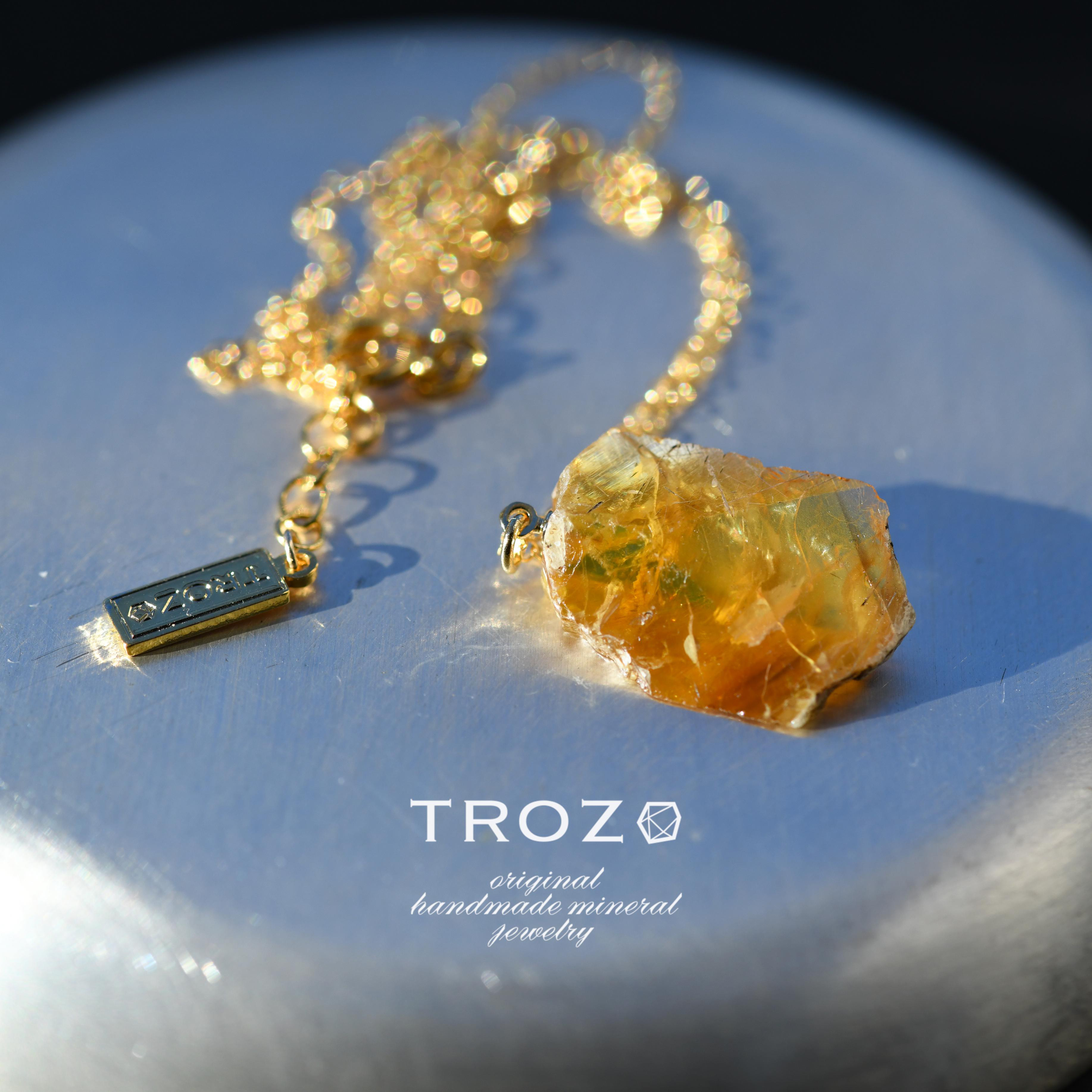 【054 Stay Gold Collection】 スフェーン 鉱物原石 ネックレス 天然石 アクセサリー