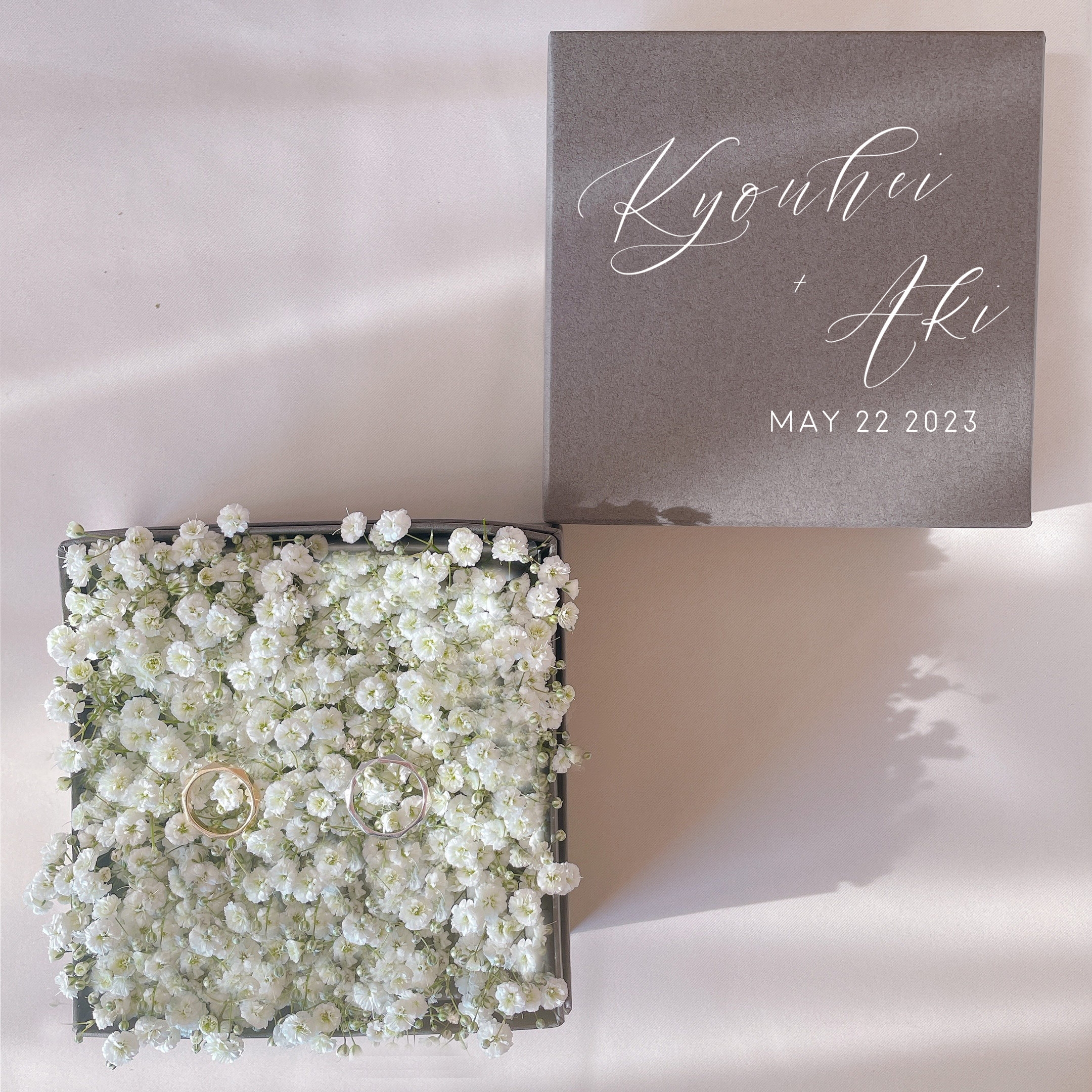 生花のリングピロー　かすみ草（期間限定：10月〜5月挙式の方）