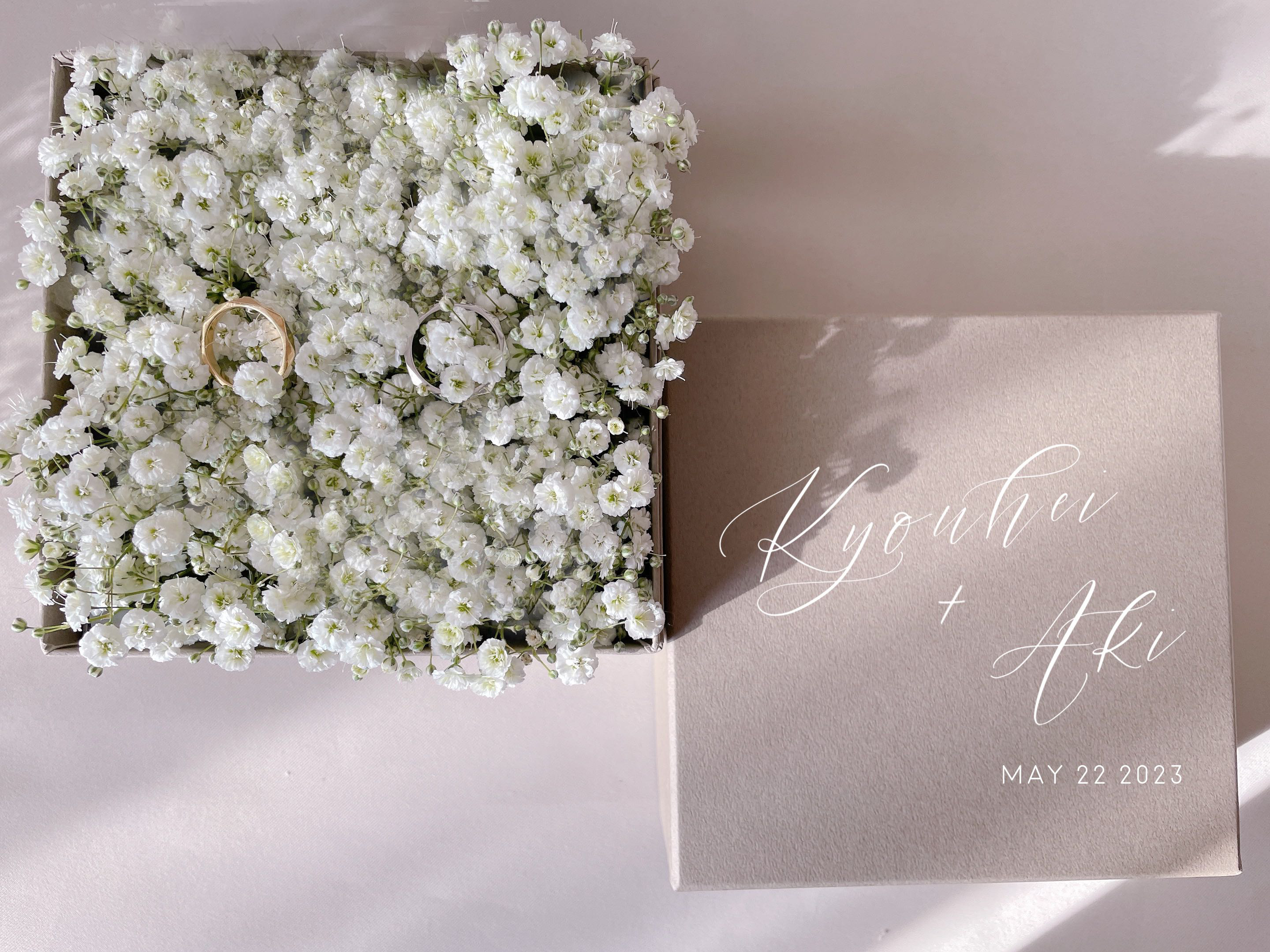 生花のリングピロー　かすみ草（期間限定：10月〜5月挙式の方）