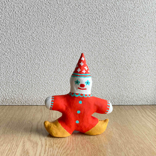サーカスの人気者 ピエロ【手作り人形】【置物】 立体・オブジェ