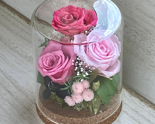 紫のプリザーブドローズ ドーム型アレンジメント　日本最大級　高さ約５０cm 紫のプリザーブドローズ ドーム型アレンジメント 日本最大級 高さ約