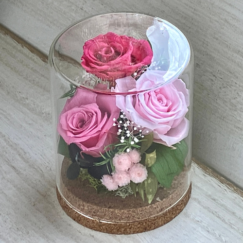 プリザーブドフラワー ガラスドーム アレンジメント 結婚祝い 誕生日