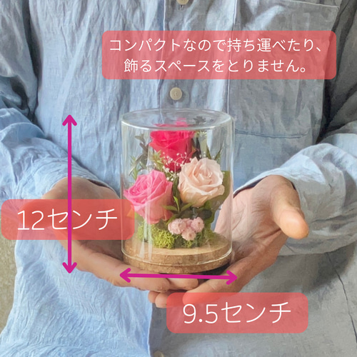 プリザーブドフラワー ガラスドーム アレンジメント 結婚祝い 誕生日