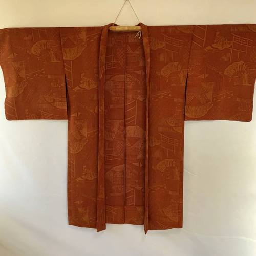 新品 正絹 単衣 女物 長羽織 煉瓦色 着物 haori しば田（お休み） 通販 