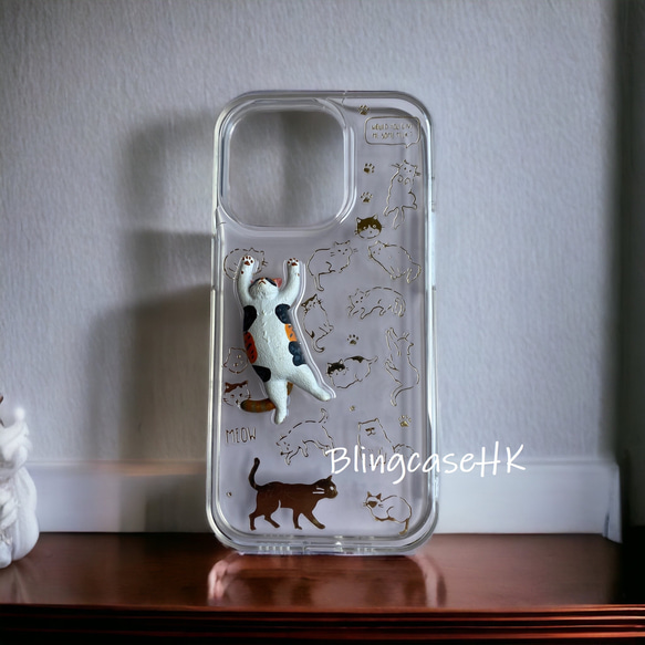 CASETiFY 猫イラストクリアケース iPhone16 CASETiFY 猫イラストクリア