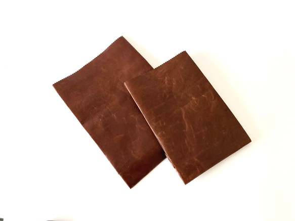 KAMIBUKURO(紙 袋) large 国内本牛革製　ブラウン 13枚目の画像