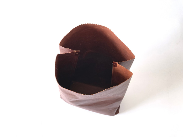 KAMIBUKURO(紙 袋) large 国内本牛革製　ブラウン 5枚目の画像
