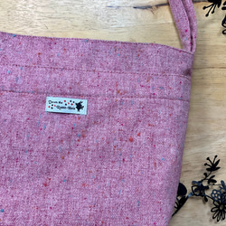 &lt;限1件&gt; [Walk Pochette] Wool Tweed Pink Smartphone Shoulder 第2張的照片