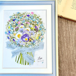 額付き押し花アート 楽天市場】お花の絵|花の額 ブリザードフラワー フラワー