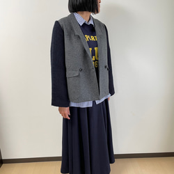 【セミオーダー】圧縮ウールのタックフレアースカート 8枚目の画像