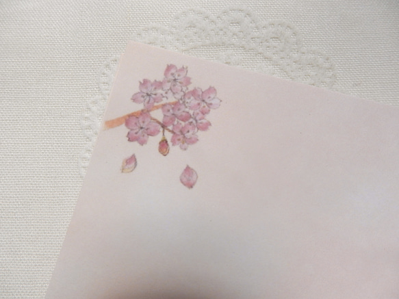 桜舞い散る～ト音記号メッセージカード５０枚セット 3枚目の画像