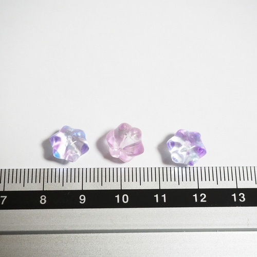 20個 かぼちゃ ガラスビーズ 8×9.5mm パープルミックス ガラスチャーム