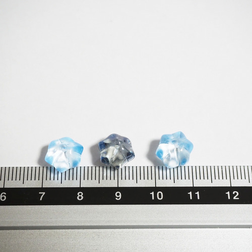20個 かぼちゃ ガラスビーズ 8×9.5mm ブルーミックス ガラスチャーム