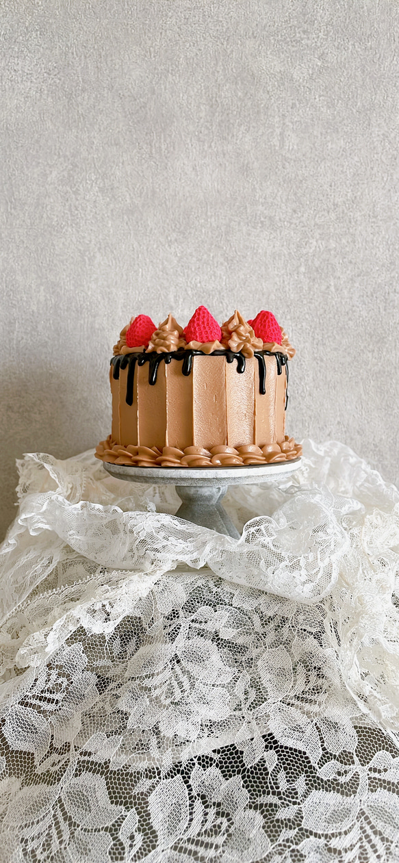 まつこ様専用 イチゴのクレイケーキ 2段飾り付き Φ15cm Φ20cm クレイ