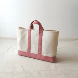 L size キナリ×コーラル　帆布トートバッグ　トートバッグ 3枚目の画像