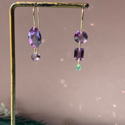 Prana gem drops✴︎滴る宝石のしずく✴︎エメラルド✴︎アメジスト✴︎k14gf 5枚目の画像