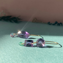 Prana gem drops✴︎滴る宝石のしずく✴︎エメラルド✴︎アメジスト✴︎k14gf 7枚目の画像