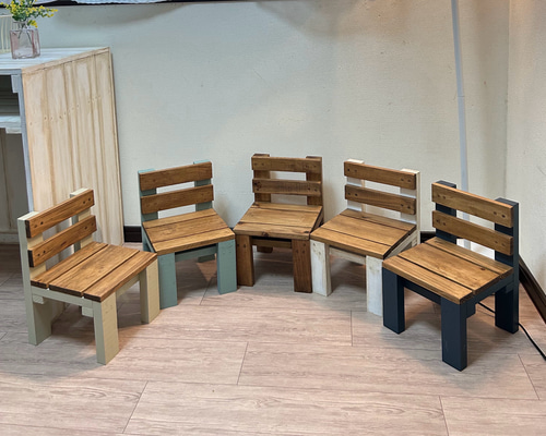 送料無料】子供用イス キッズチェア 選べる5色｜木製・手作り