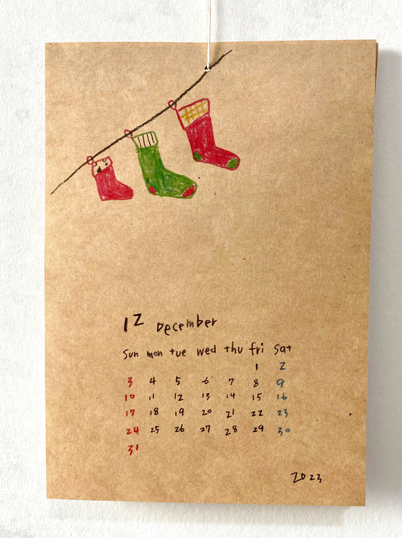 2023年カレンダー（キセツメグリ）（2024年1月始まり版に刷り直します） 4枚目の画像