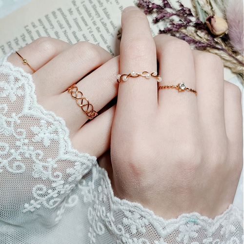 ワイヤーリング】大人三つ編みリングセット clear 指輪・リング guNo