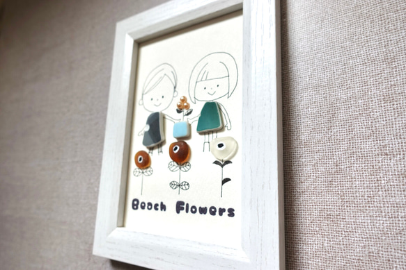 シーグラスアート「Beach Flowers2」 4枚目の画像