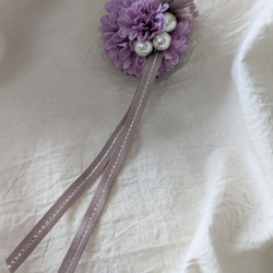 附有包裝♡棉質珍珠穿在紫色媽媽身上很可愛！兒童胸花 入學典禮 畢業典禮 畢業入口 第2張的照片