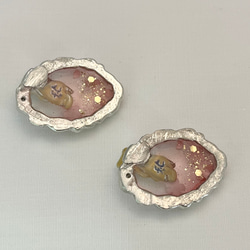 【花と柴犬のピアス/イヤリング】タビシバ　秘湯めぐり〜満開の桜の湯〜 4枚目の画像