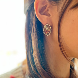 【花と柴犬のピアス/イヤリング】タビシバ　秘湯めぐり〜満開の桜の湯〜 6枚目の画像