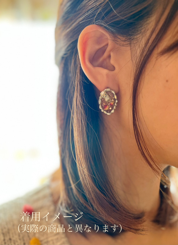 【花と柴犬のピアス/イヤリング】タビシバ　秘湯めぐり〜満開の桜の湯〜 6枚目の画像