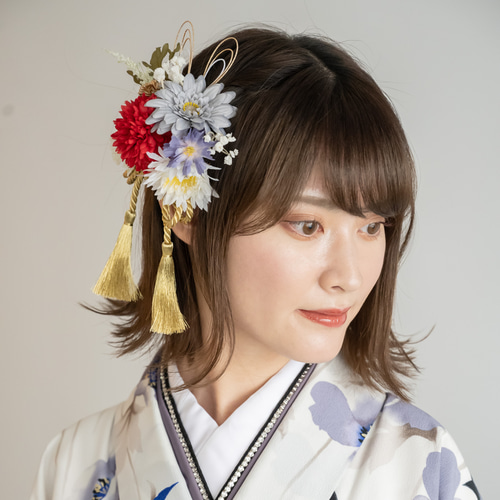 青・黒・紫の卒業式袴髪飾りA】ドライフラワー風ヘッドドレス 青・黒・紫の卒業式袴髪飾りA】ドライフラワー風ヘッドドレス