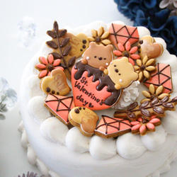 アイシングクッキー　バレンタイン　ハート　宝石　ケーキトッパー　飾り　オーダー　チョコレートカラー　大人　可愛い　くま 1枚目の画像