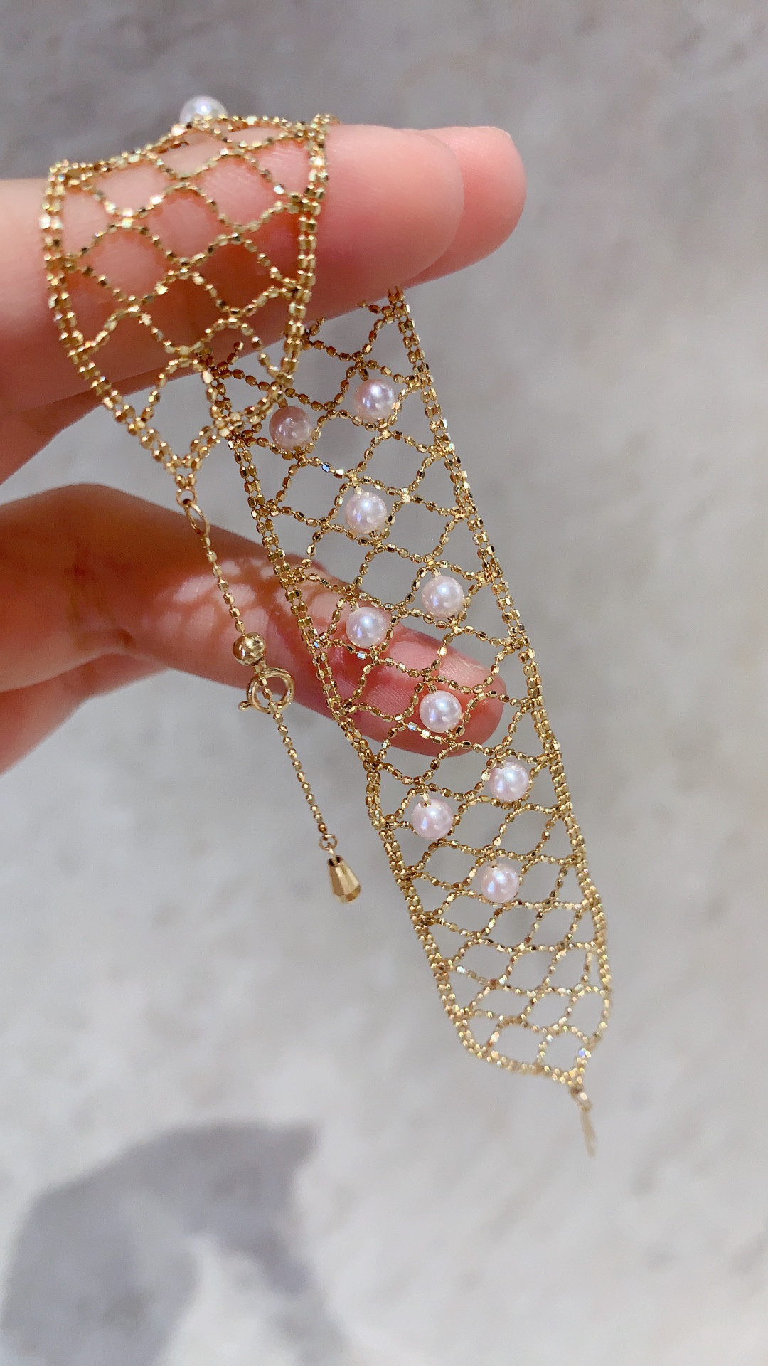 入荷実績 あこや真珠 レース形ブレスレットk18 ブレスレット パール