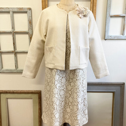 Sale price ★ 正裝 ❤️ Total lace simple dress Beige (size free M) 第19張的照片