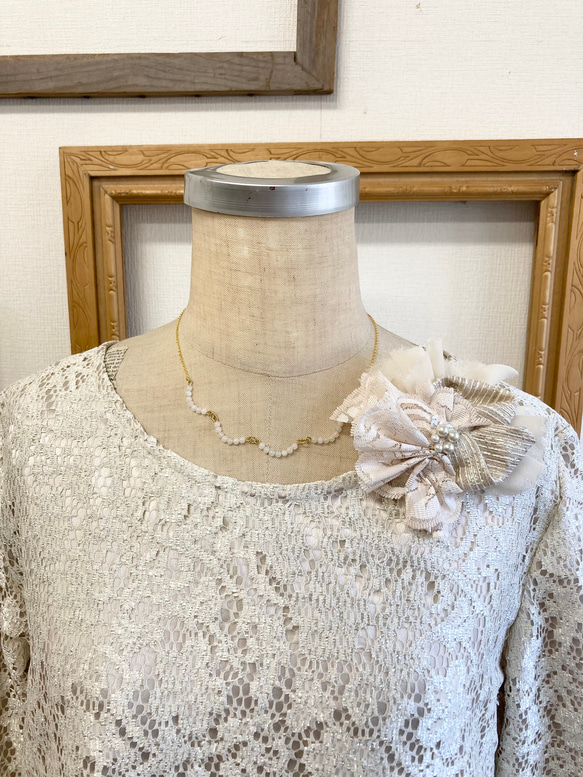 Sale price ★ 正裝 ❤️ Total lace simple dress Beige (size free M) 第4張的照片