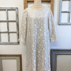 Sale price ★ 正裝 ❤️ Total lace simple dress Beige (size free M) 第6張的照片