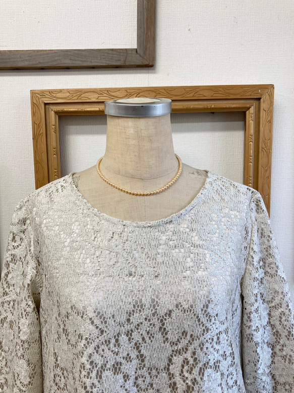 Sale price ★ 正裝 ❤️ Total lace simple dress Beige (size free M) 第9張的照片