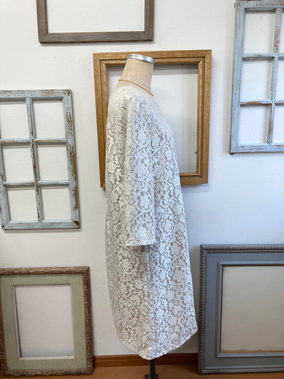 Sale price ★ 正裝 ❤️ Total lace simple dress Beige (size free M) 第12張的照片