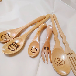 名入れOK！イラストが選べる木製スプーン｜卒園・誕生日プレゼントに