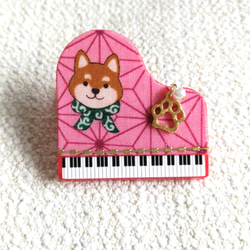☆　柴犬のピアノクリップ　麻の葉 2枚目の画像