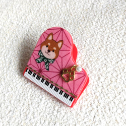 ☆　柴犬のピアノクリップ　麻の葉 4枚目の画像