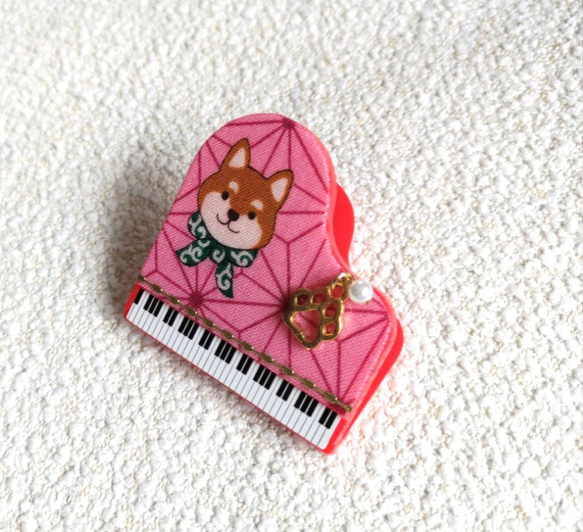 ☆　柴犬のピアノクリップ　麻の葉 4枚目の画像