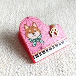 ☆　柴犬のピアノクリップ　麻の葉 3枚目の画像