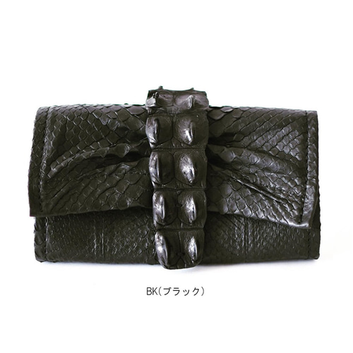 EMBRACE エンブレイス レディース長財布 パイソン クロコ ブラック
