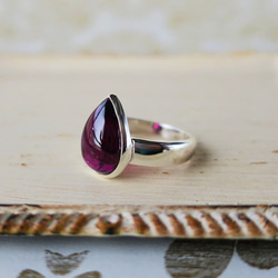 ロードライトガーネットSVオープンリング Rhodolite garnet ring 8枚目の画像