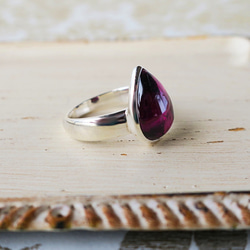 ロードライトガーネットSVオープンリング Rhodolite garnet ring 4枚目の画像