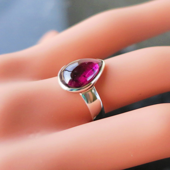 ロードライトガーネットSVオープンリング Rhodolite garnet ring 11枚目の画像