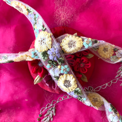 インド刺繡 インド 刺繍 生地 布 素材 小物 ピンク PN‐59 生地