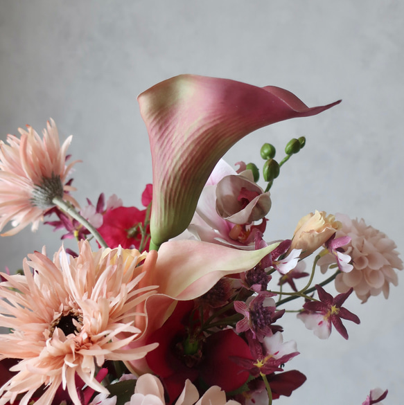 ガーベラとカラーのウェディングブーケ・ブートニア/アーティフィシャルフラワー/造花ブーケ        Ω 人気・おすすめ｜安定人気・収納便利におすすめ 期間限定割引 配送追跡可 国内発送・短納期対応