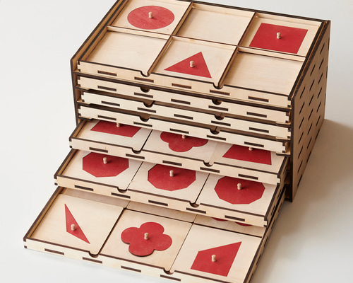 楽天市場】モンテッソーリ 幾何たんす Montessori Geometric